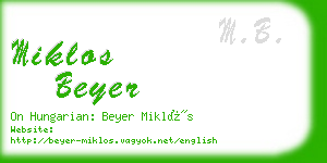 miklos beyer business card